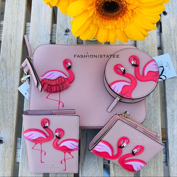 Kate spade camera flamingo crossbody coin wallet - Picture 4 of 8